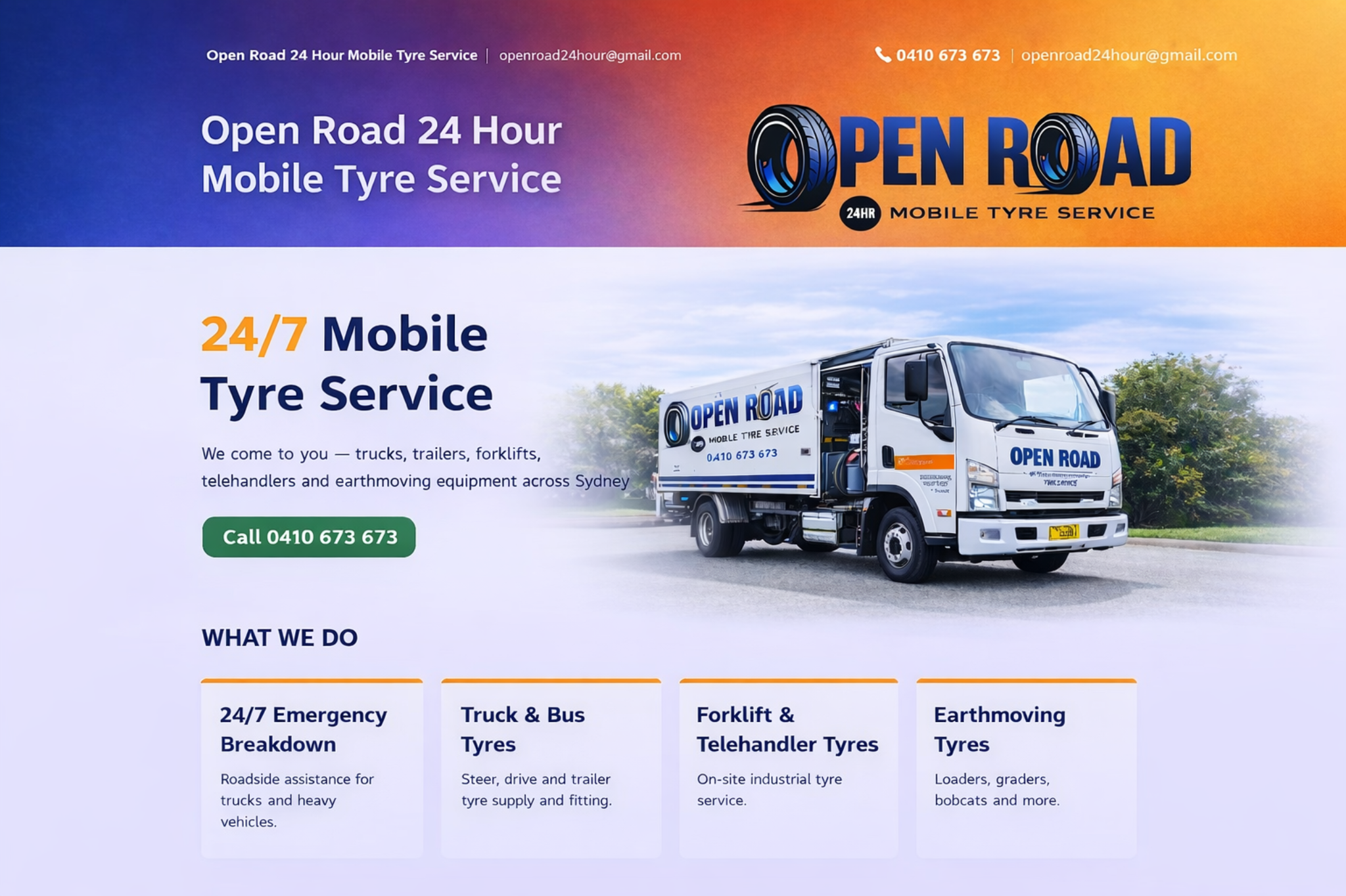 Open Road 24 Hour Mobile Tyre Service — 24/7 Mobile Tyre Service Sydney